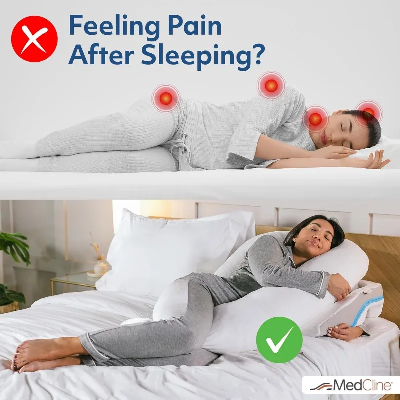 Shoulder Relief System, Bed Wedge Pillow for Shoulder Pain Relief with Therapeutic Body Pillow, Insert, and Covers 2