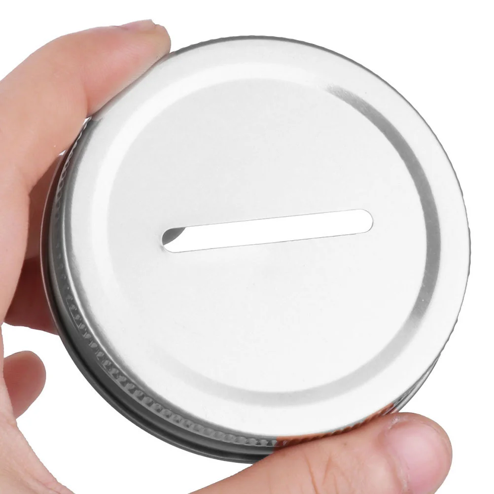 15pcs Mason Piggy Bank Lid Coin Bank Mason Jar Lid Glass Bottle With Lid Tinplate Piggy Bank Metal Coins Coin Bank Lid Insert Ac 2
