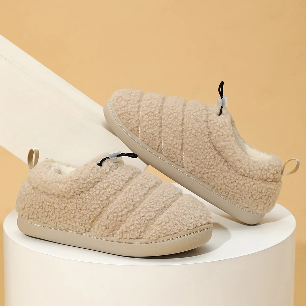 Smile Winter Outdoor Thickened Warm All Inclusive Slippers Indoor Adjustable Button Cotton Shoes Non-slip Fleece Cotton Shoes 3