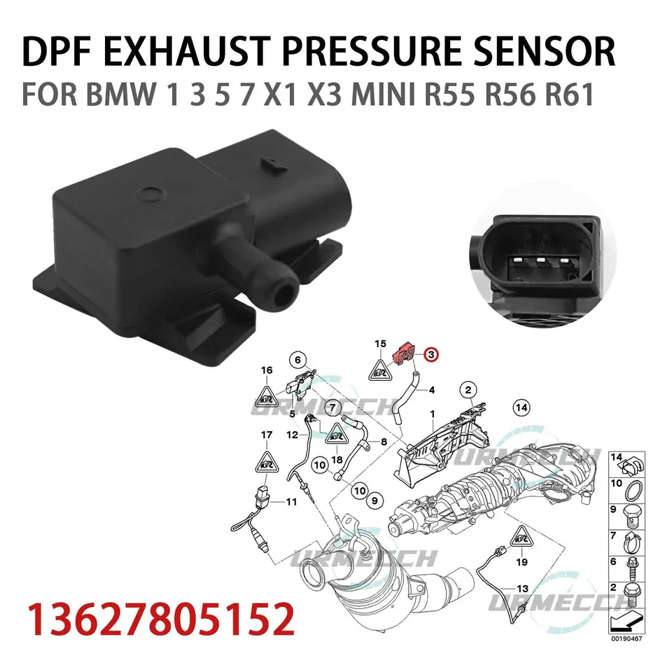 Capteur Contrôle D'air BMW Référence 64116988303 - Neuf, Compatible Séries 1,3,4,5,6,7, X5, X6...