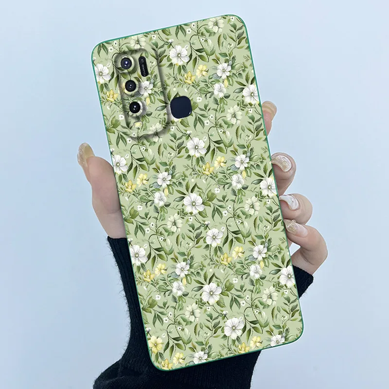 Fashion Simplicity Flower Soft Liquid Silicone Phone Case Cover