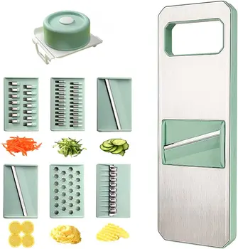 6 in 1 Vegetable Slicer Vegetable Slicer with 6 Interchangeable Blades Veggie Slicer Julienne Shredder JT105 1
