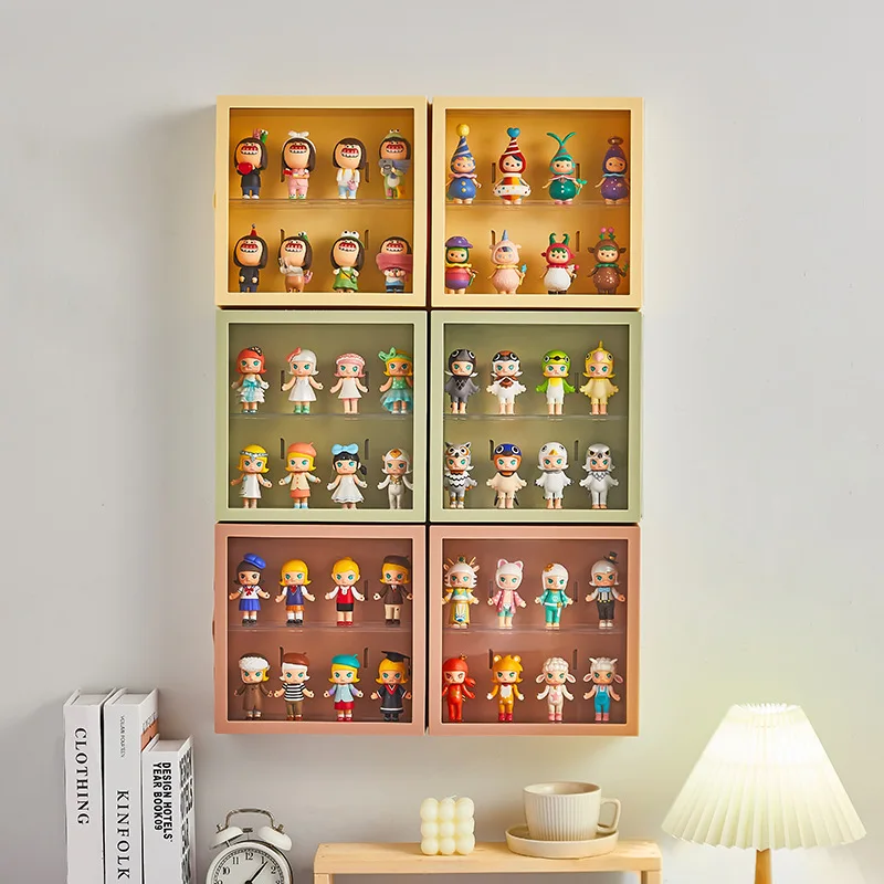 

Clear Acrylic Blind Box Wall Mounted Showcase Figures Display Case Anime Garage Kit Storage Box Removable Display Case