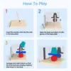 Wooden Building Blocks with 3D Stereo Projection Space, Improve Kids Multi-Angle Spatial Thinking Montessori Blocks for Toddlers 4