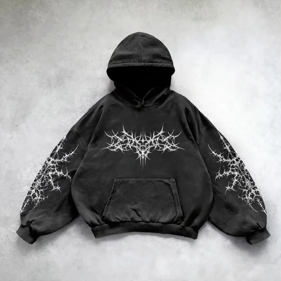 Street Popular Washed Vintage Hoodies Men Y2K New Harajuku