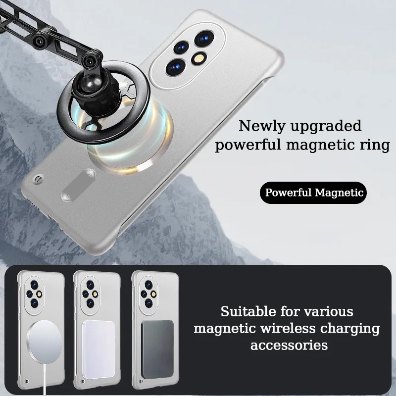 Luxury MagSafe Wireless Charging Phone Case with Magnetic Bumper and Hard Protective Cover