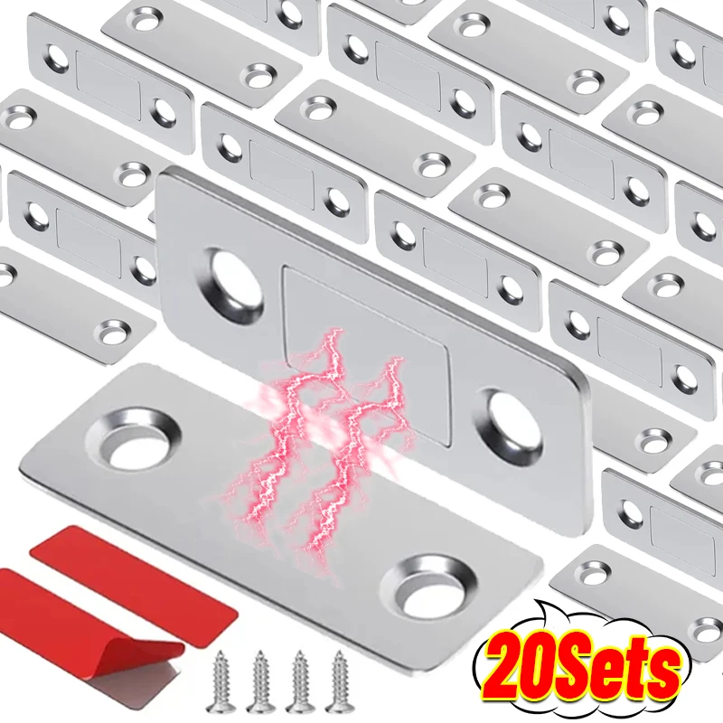 Ultra-Thin Magnetic Door Catch Cabinet Catches Door Closed Magnets Sheet Adhesive 20/1Sets