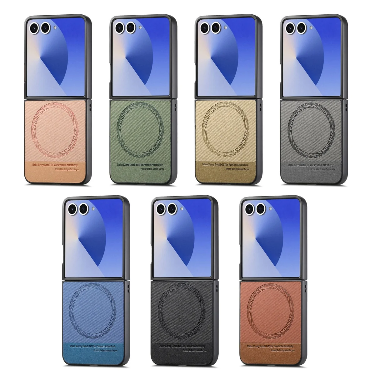 Magnetic Leather Protective Phone Case with Hard Shell