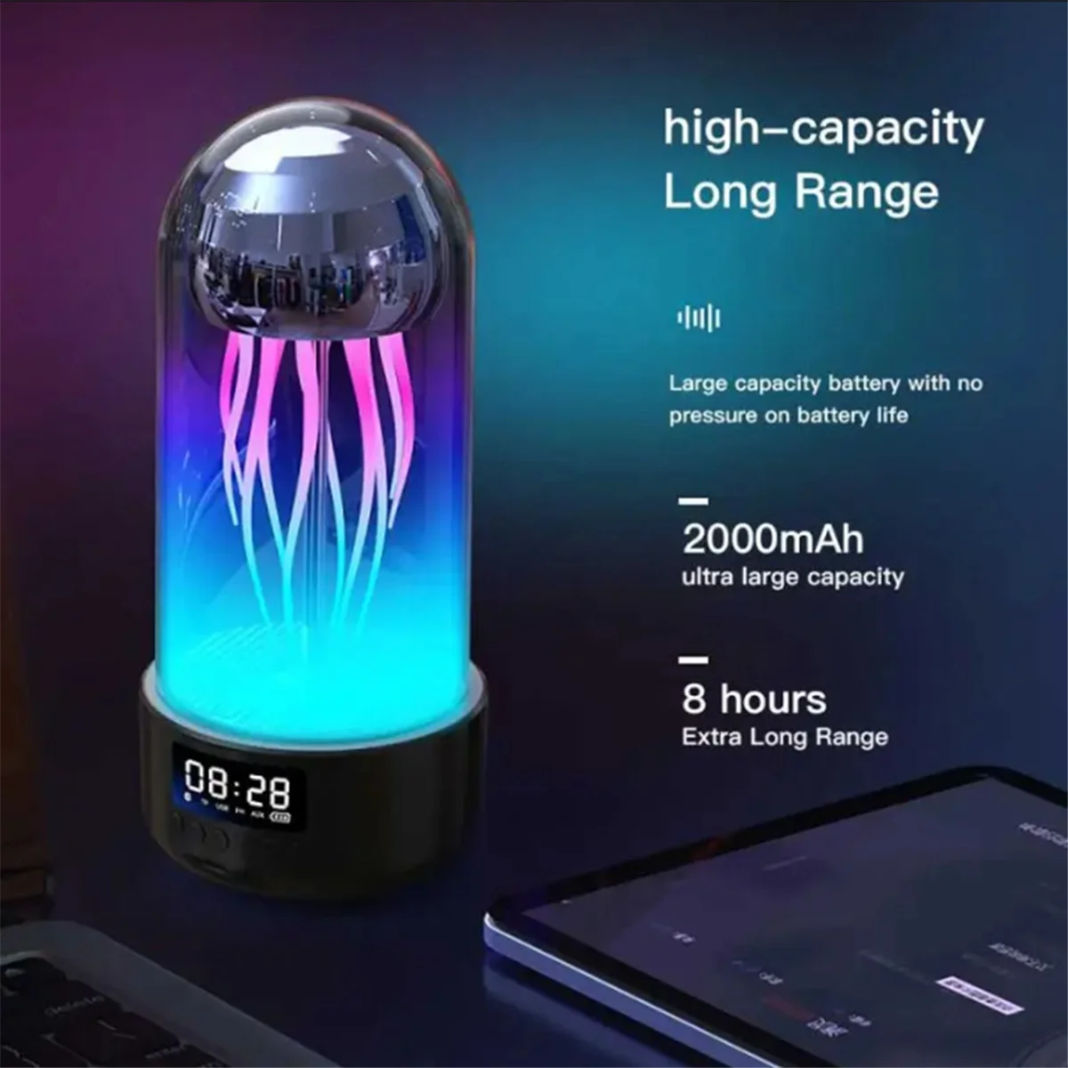 Mini Speaker of Creativity Mobile Mechanical Jellyfish Bluetooth Speaker Colorful Lamp Octopus Audio Desktop Ornaments