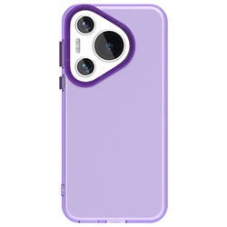 Ultra Anti-Fall Silicone Soft Case - Candy Solid Color Shockproof Cover for Pura 70 Pro Plus (Purple)