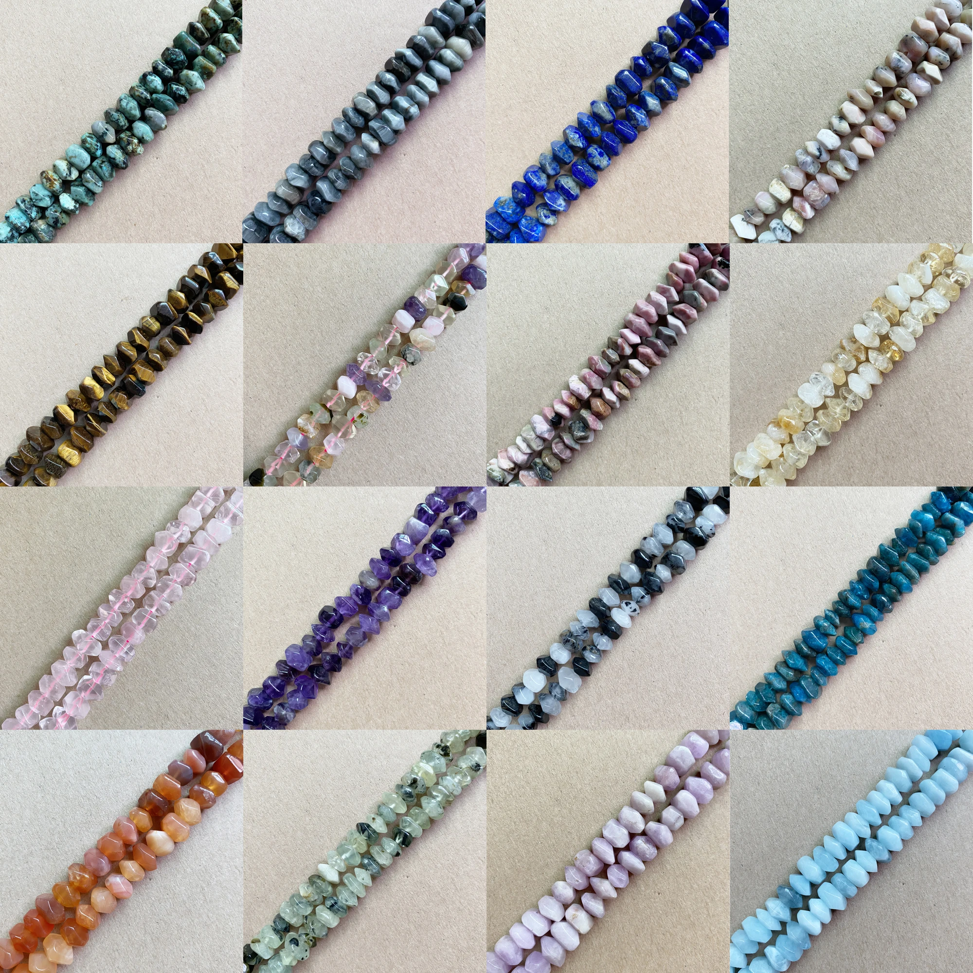 16 Stile Halbedelstein Unregelmäßige facettierte Rondelle Afrikanischer Türkis 7" Lose Perlen 6x11mm zur Schmuckherstellung