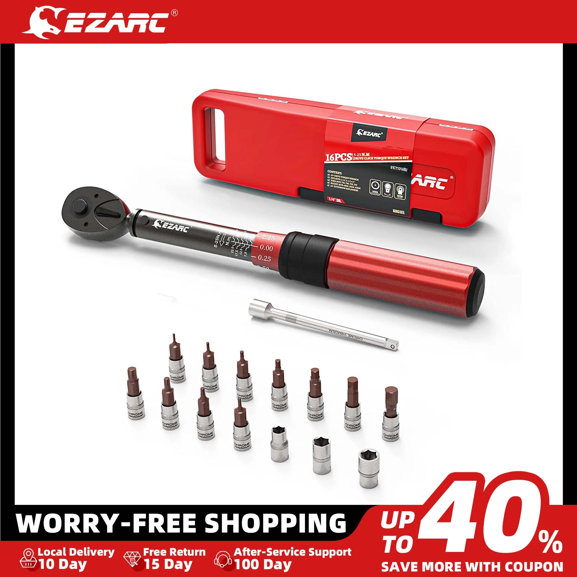 EZARCTorque Wrench Bicycle e Motocicleta, 1/4 '', 525Nm, ± 3