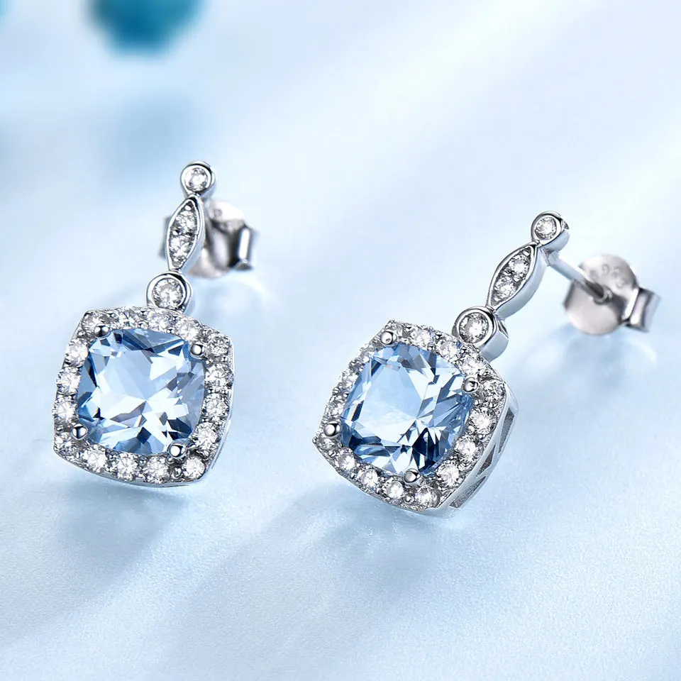 S925 Sterling Silver Jewelry Set for Women Diamond Ring Earring Bracelet Necklace Party