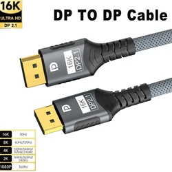 Ultra - High - Definition DisplayPort Cable - 16K DP 2.1 with 8K and 4K Support, 80Gbps HDR Video & Audio - 3m (DP2.1 16K)