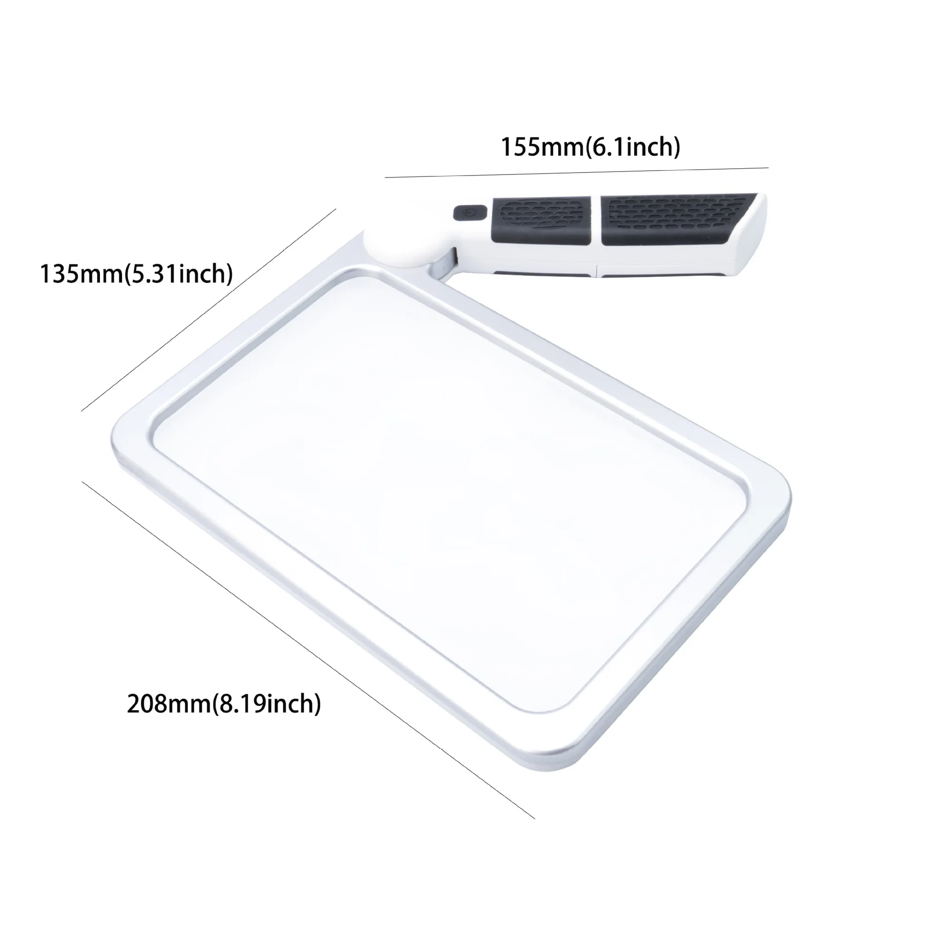 

U50 Portable Handheld Illuminated Magnifier Glass With 48 LED Lights Square Inspection Magnifying Glass For Reading Person Gifts