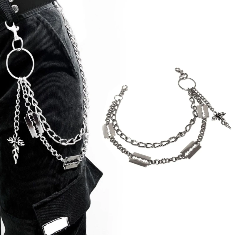 

Хип-хоп серебряный цвет металлический крест на талии брюки-цепочка брелок для мужчин унисекс рок модный брелок уличный панк 124A