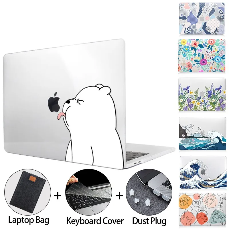 Capa Dura de Cristal Mtt para Laptop Capa Mtt para Macbook Air 13.6 m2 A2681 2023 Pro 13 14 15 16 m1 Mac Pro 13 Funda A2338 A2337 A2442