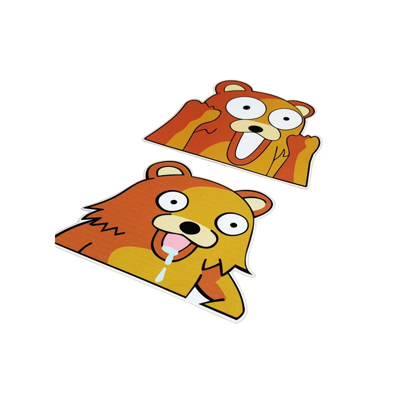 Japanese Style Bear Car Stickers Reflective For Cute Domo Funny Vinyl Motor Bike Dirt Bike Vans