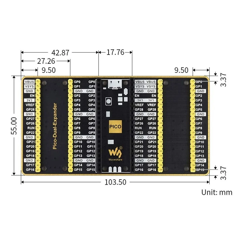 Waveshare   ڿ  GPIO Ȯ,   Ȯ   2 Ʈ, 2X20  