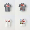 Cartoon Car Boys T-shirt Summer Clothing New Style Cartoon Short Sleeve Tops Tees Kids Trendy Design Casual T Shirts Children's 1