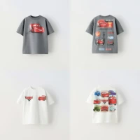 Cartoon Car Boys T-shirt Summer Clothing New Style Cartoon Short Sleeve Tops Tees Kids Trendy Design Casual T Shirts Children's 1