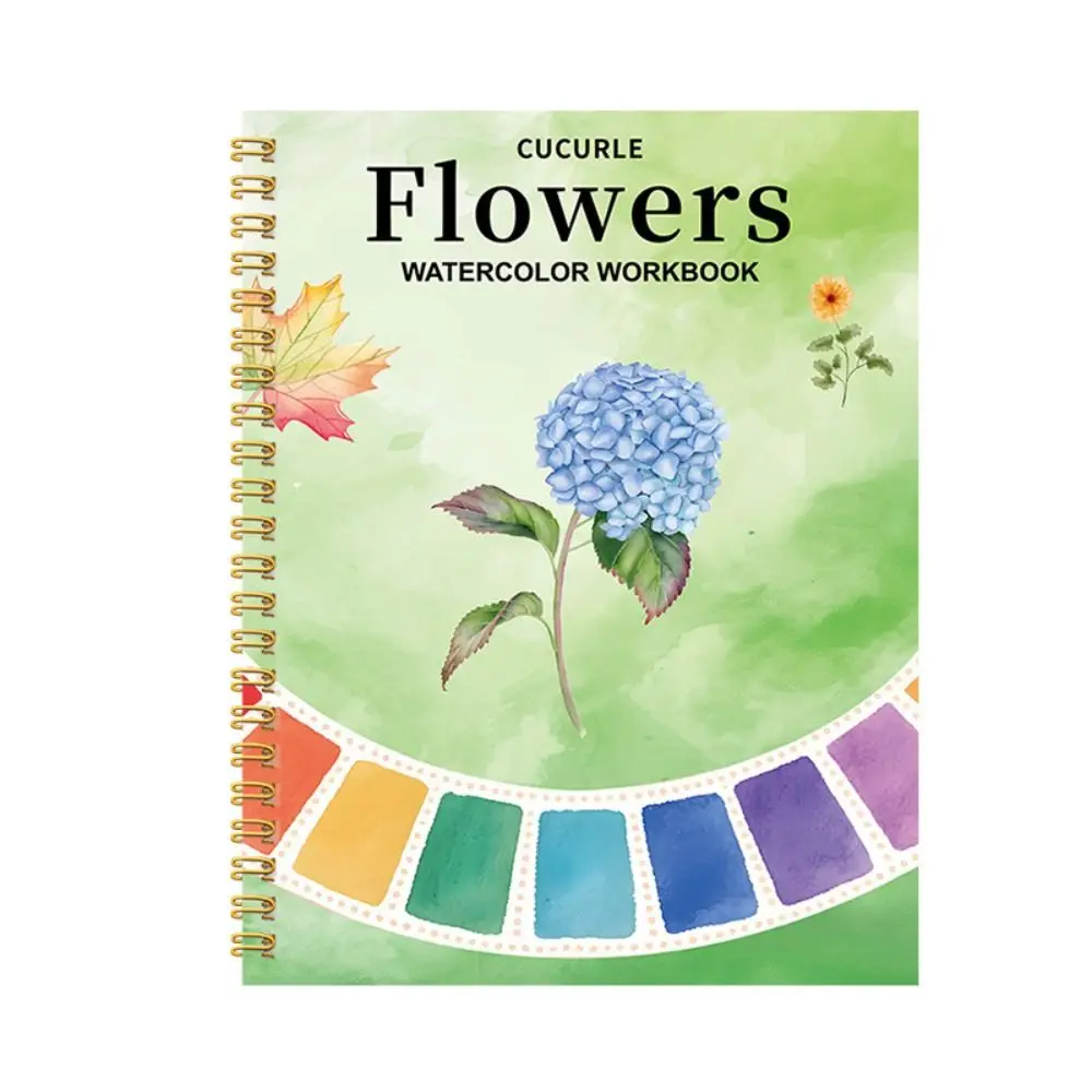 Anfängerfreundliches Aquarell-Arbeitsbuch mit Pinsel, Kunsthandwerk, Malzubehör, Aquarell-Malbuch, Tierblume – Detail 2