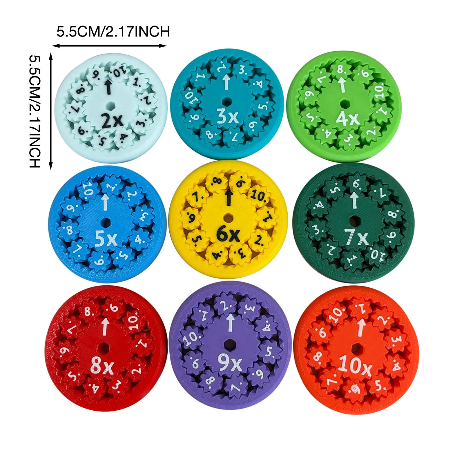Math Fidget Spinners Montessori Educational Spinning Toys Arithmetic Tools Addition Subtraction Multiplication Division for Kids 4