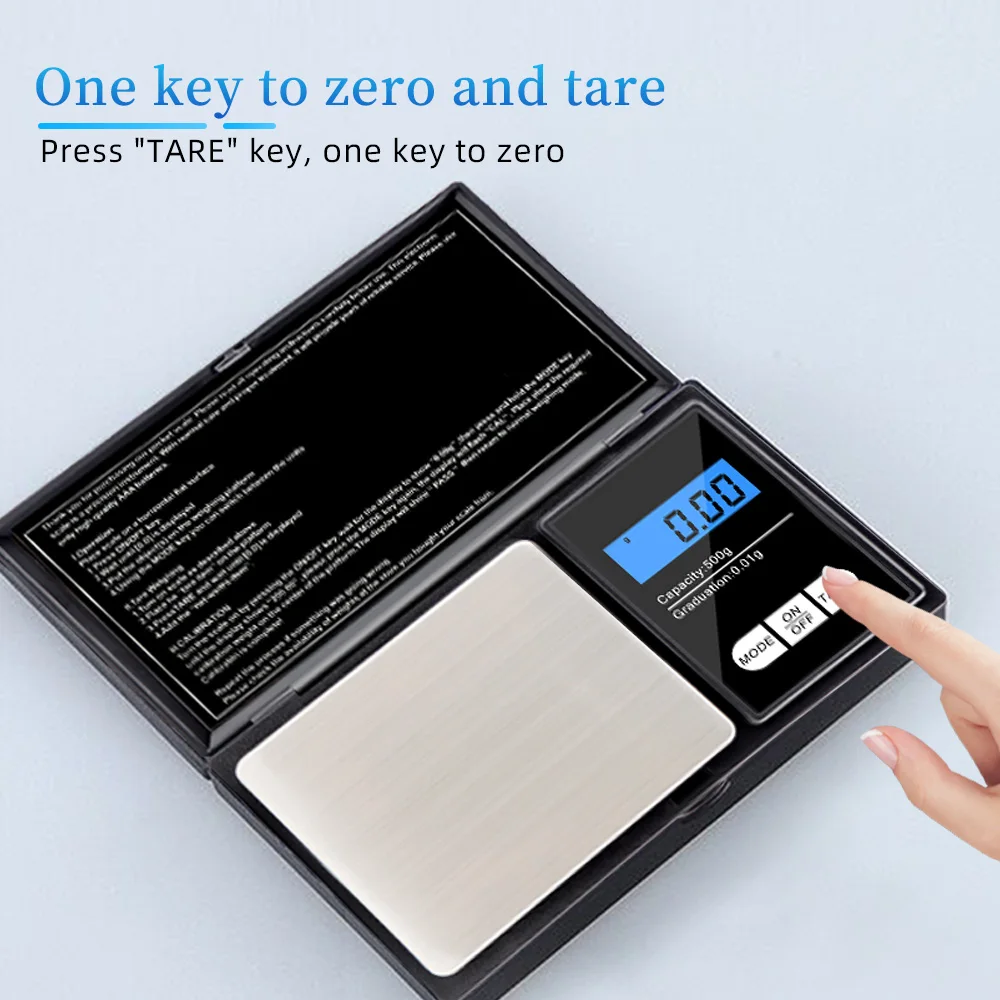High Precision Mini Digital Pocket Scale - 500g Capacity for Jewelry and Kitchen Use