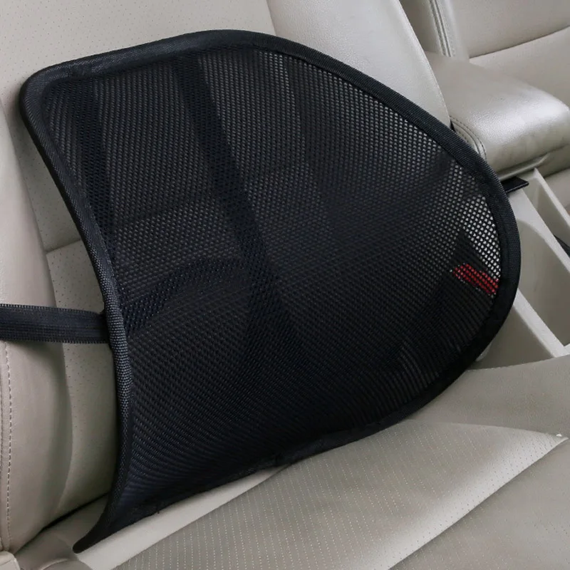 China Black Car Back Rest With Lumbar Support Mesh Cushion Pad, Size: Medium