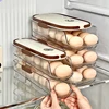 1pc egg storage box, automatic rolling refrigerator egg rack storage, hand-held egg refrigerator side door storagerack 3