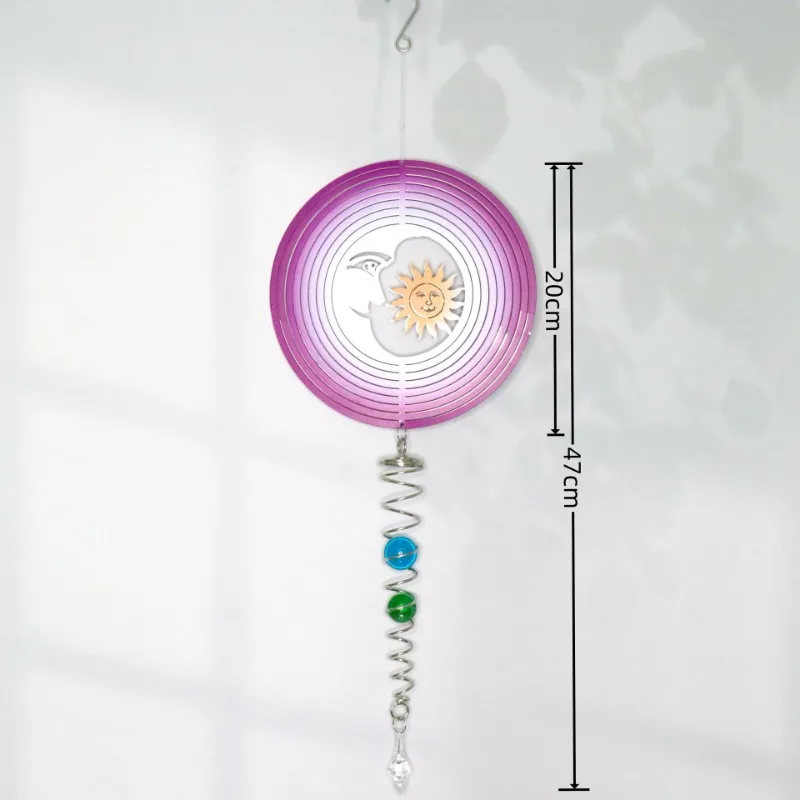 Wind chime mandala 3D rotating wind chime wind turns home garden pastoral gradient decoration creative hanging ornaments 2