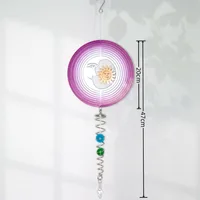 Wind chime mandala 3D rotating wind chime wind turns home garden pastoral gradient decoration creative hanging ornaments 2