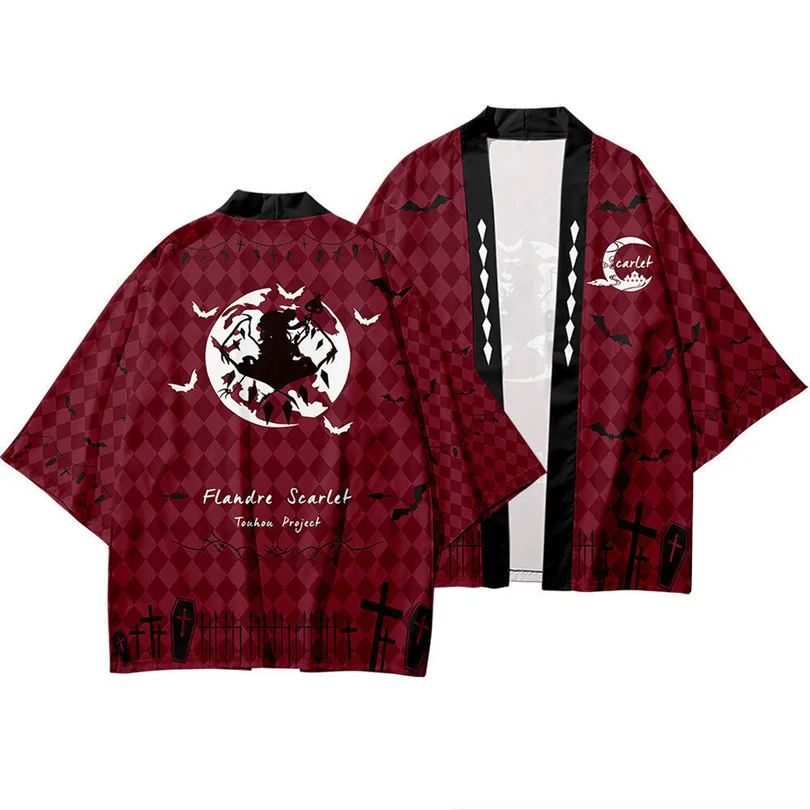 TouHou Project Anime Print Traditional Kimono Men Women Cosplay Cardigan Yukata Shirt Japanese Samurai Haori Large Size