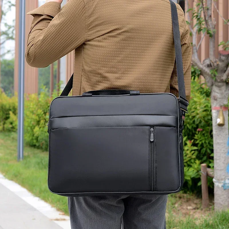 15.6 Inch Men's Handbag Laptop Bag Outdoor Business Trip Black Portable Large Capacity Computer Organizer Bag