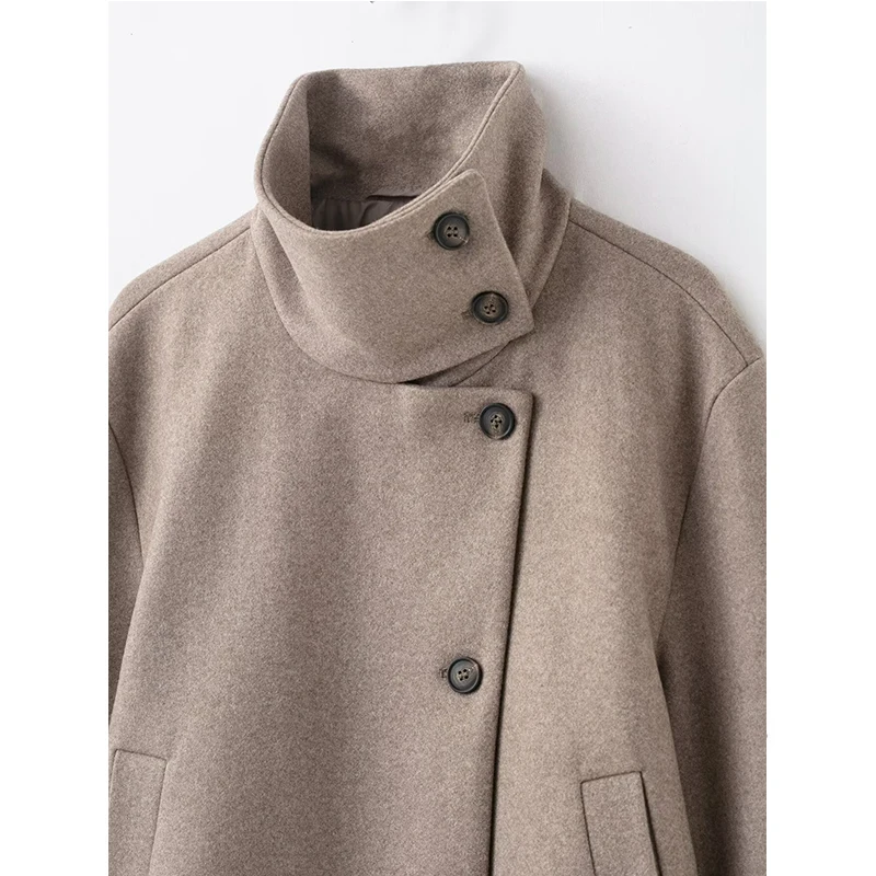 Women's Jacket Autumn Winter 2025 New Fashion Stand Collar Jackets For Women Coat Casual Long Sleeve Street New Outerwear