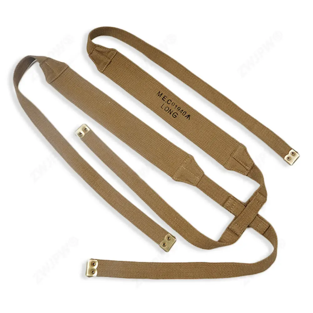 WWII UK BRITISH ARMY SOLDIER EQUIPMENT P37 SUSPENDERS STRAP COTTON CANVAS collect REPRO