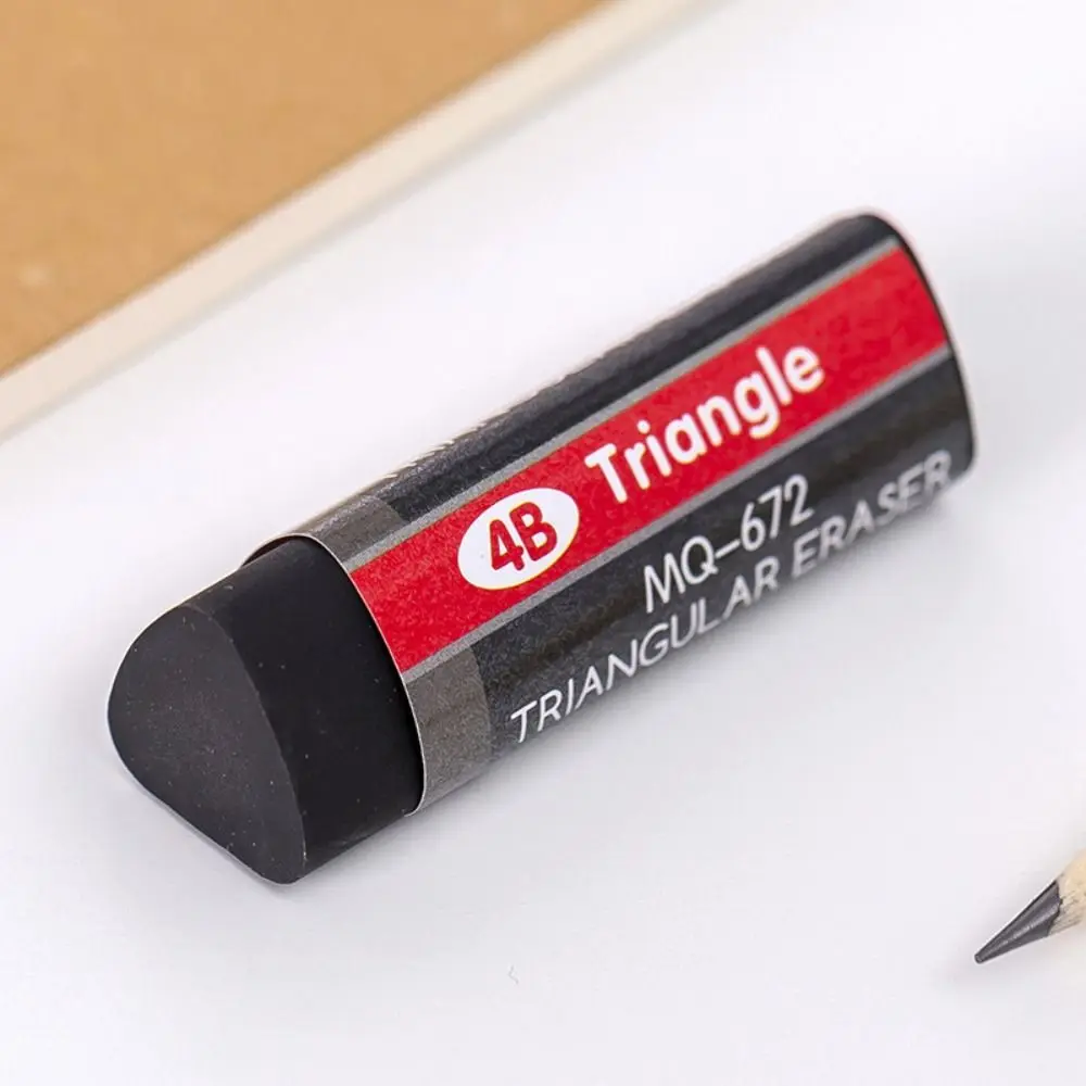 4B Erasers Black White Sketching Art Triangular Eraser Long-lasting Rubber Pencil Eraser Stationery