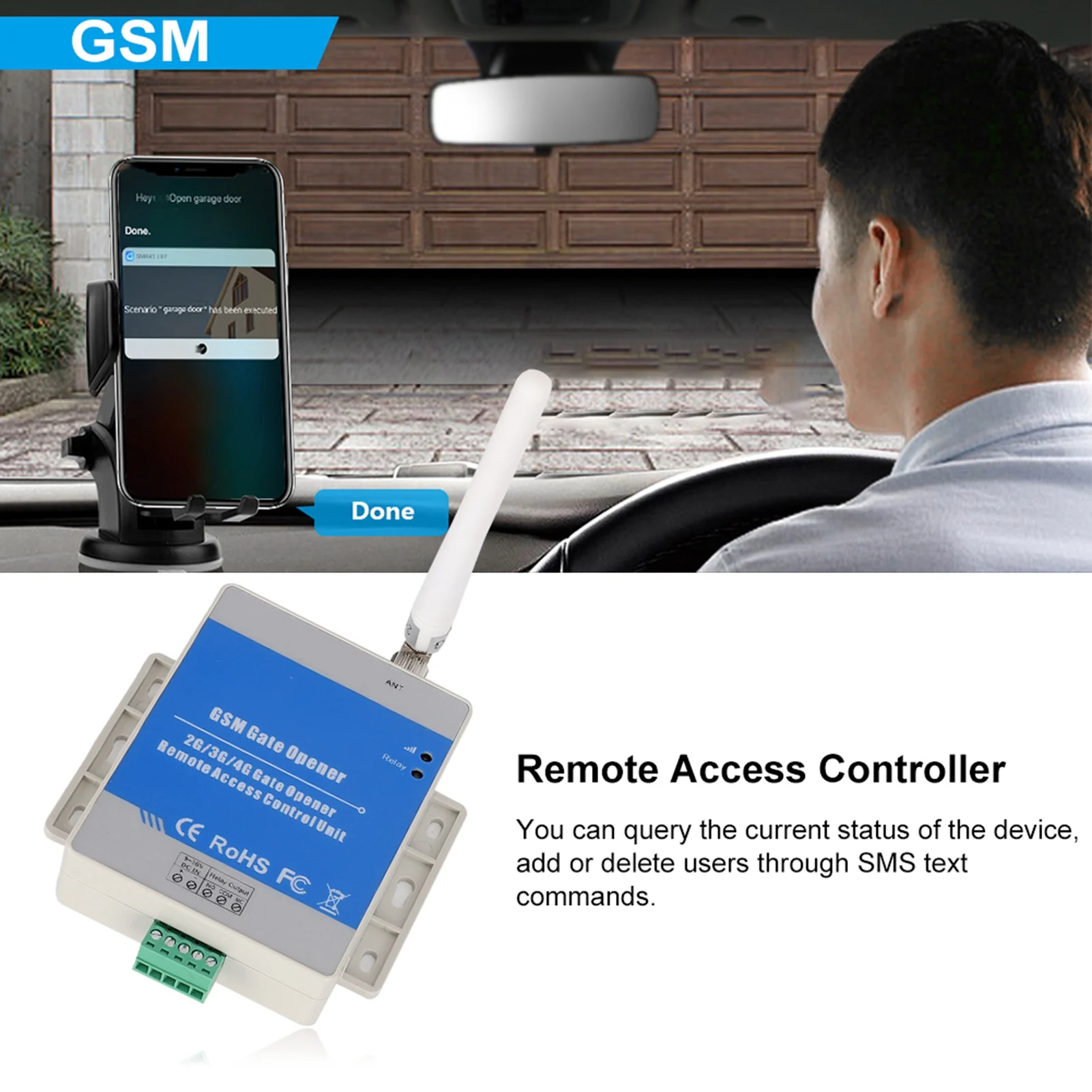 Garage Door Opener Garage Remote Control Wireless Door Opener RTU5034 GSM Gate Opener Relay Switch Automatic Remote Access Controller
