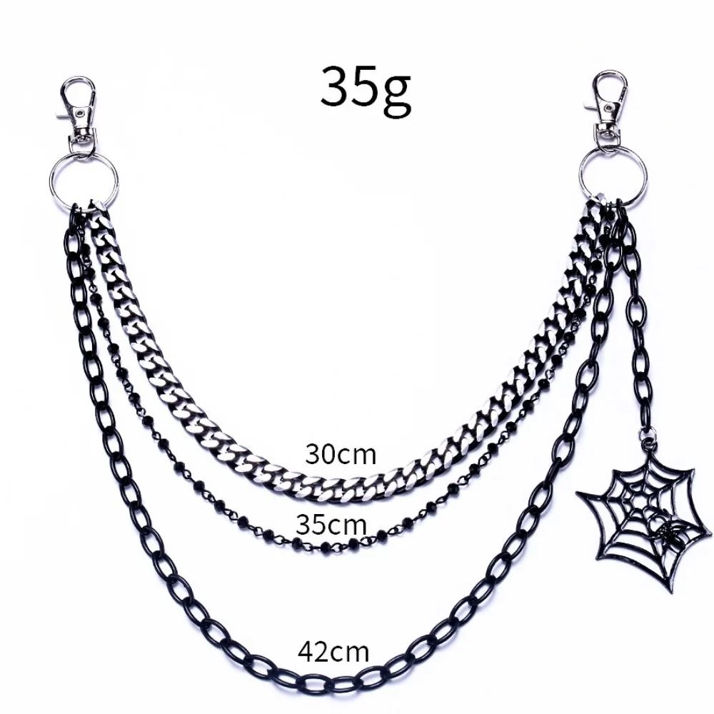 Trendy Punk Metall Hosen Kette Mode Hip Hop Spinne Web Anhänger Taille Kette JEANS Kette Zubehör Geschenke Für Männer Frauen – Detail 11