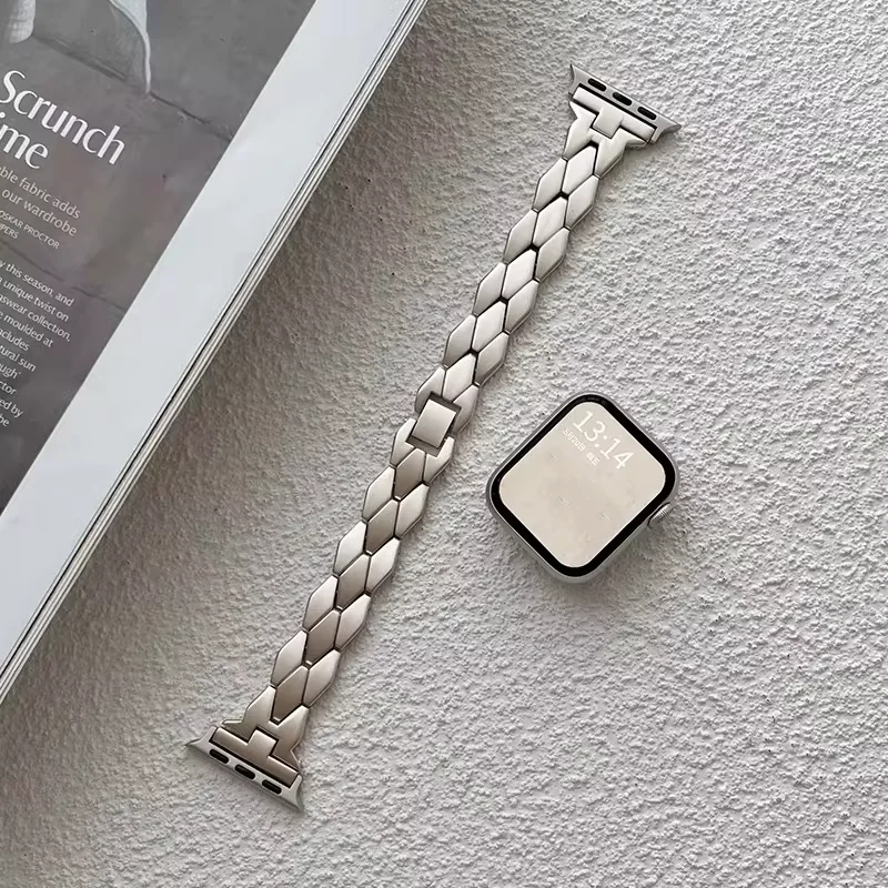 Premium Stainless Steel Chain Strap for Smartwatch - Metal Bracelet Band