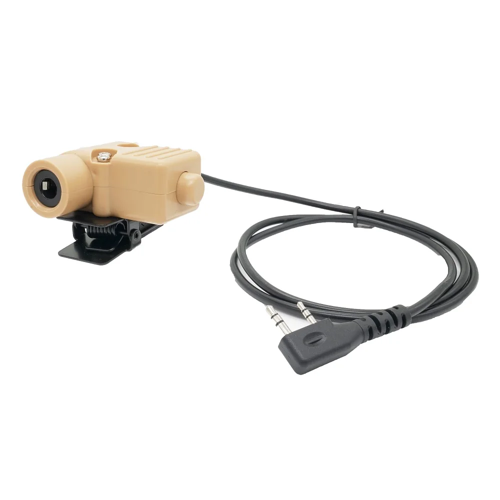 ​Walkie Talkie Radio Brown Tactical Headset Adapter U94 PTT for UV 82 UV5R UV5RE UV5RA UV6R BF888S