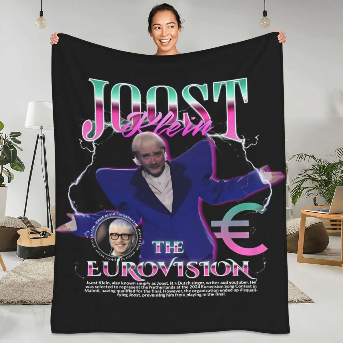 

Одеяла Joost Klein Eurovisions Song 2024, Нидерланды, Европа, Фланелевое постельное белье, очень теплое покрывало для улицы