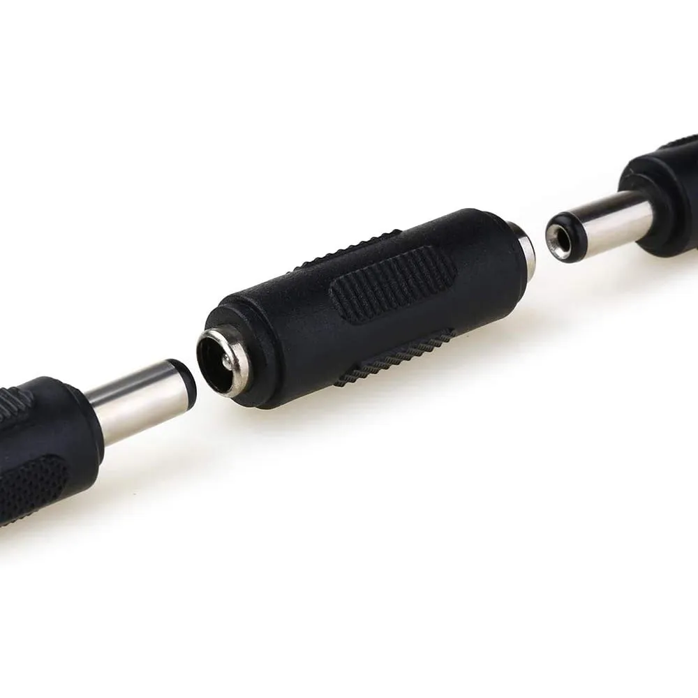 2PACK 12V 5.5mm x 2.1mm DC Power Connector Adapter, 12/24V Female to Female Power Jack Socket for Led Strip CCTV Security Camera