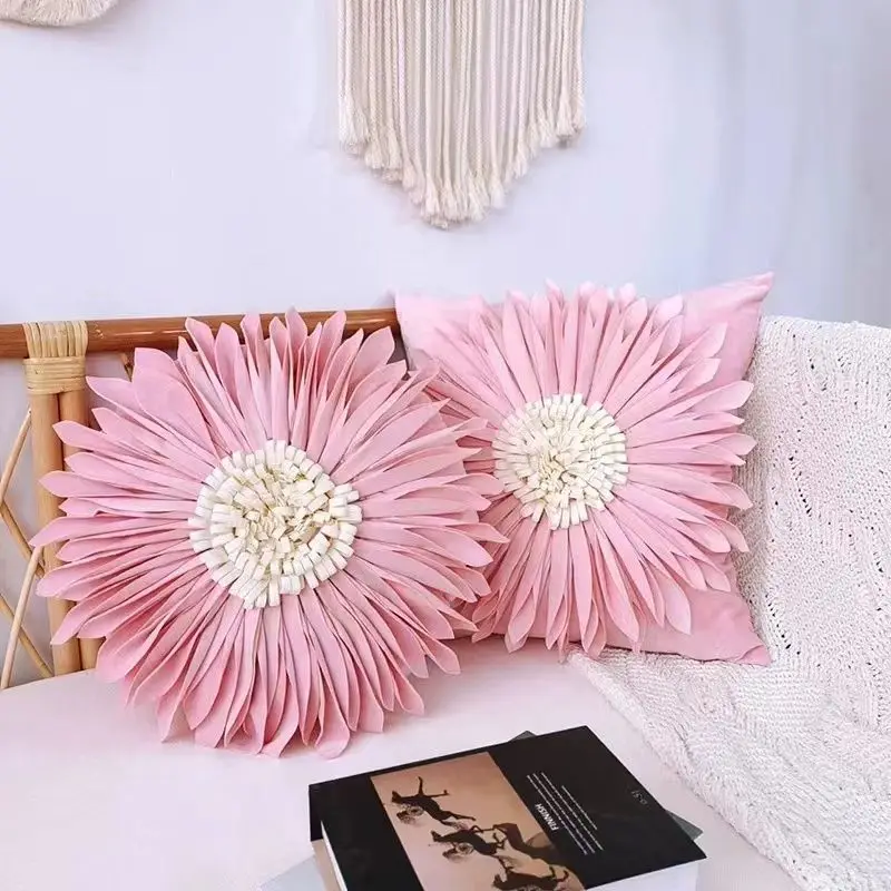 

Pillow Cover In Various Colors Luxurious Handmade Chrysanthemum Patchwork Cushion Cover High Quality Home Decor Throw Pillows