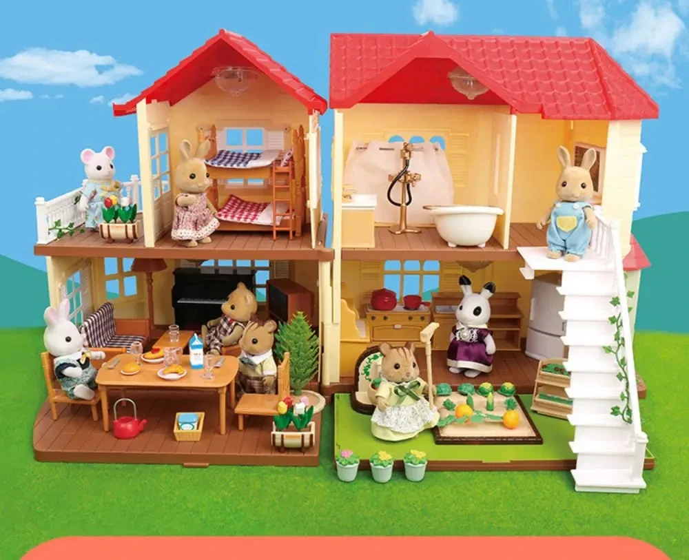 1:12 Toy House Forest Family Miniature Toy FurnitureAnd Dolls 3