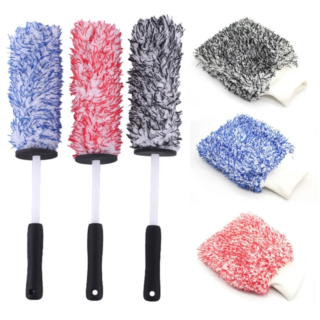 Brosse de lavage en microcarence pour jantes de voiture, rayons, roue, baril,  roues de qualité supérieure, poignée coordonnante, facile à livres,  accessoires de voiture - AliExpress