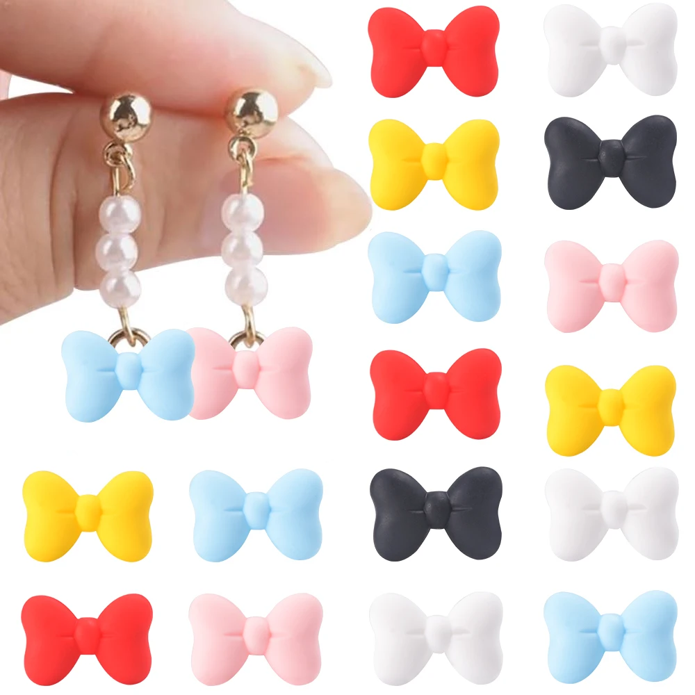 LOFCA 6 stücke Neue Silikon Bowknot Perlen Für DIY Armband Halskette Schlüsselanhänger Telefon Charme Schmuck Handwerk Schmuck zubehör – Detail 6