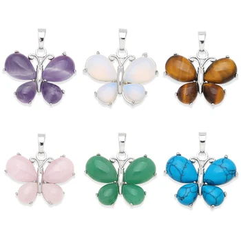 Natural Stone Butterfly Pendant 1