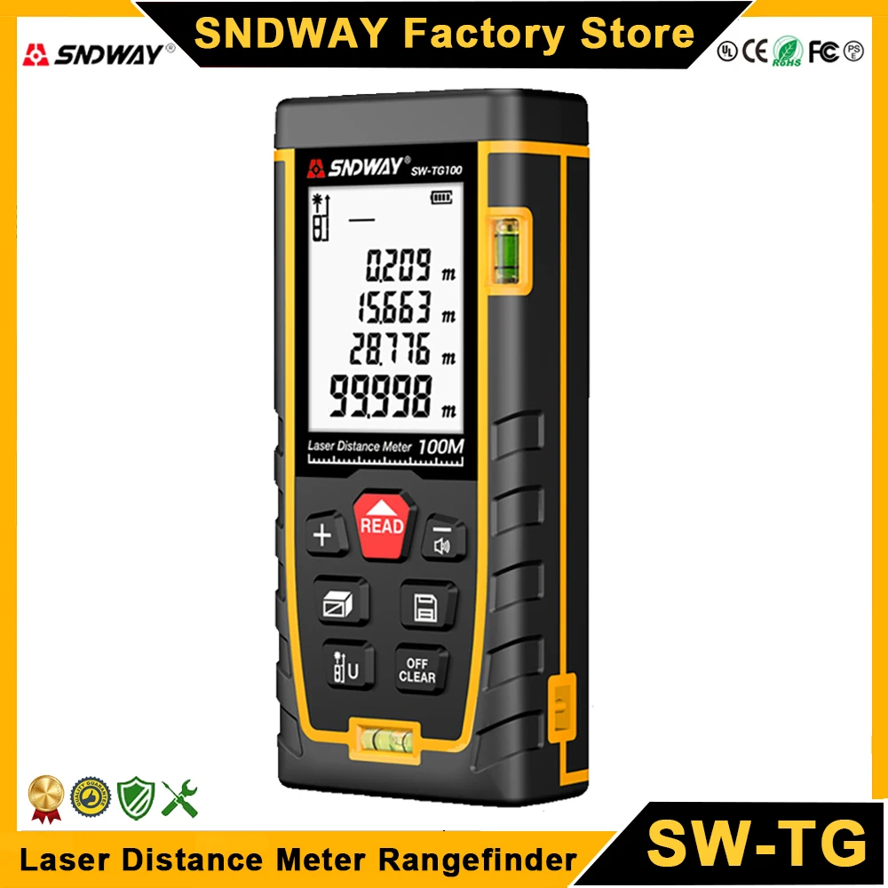 Laser Rangefinder SNDWAY Laser Distance Meter Mini Rangefinder SW TG50 TG70 TG100 TG120 Digital Laser Trena Range Finder 50M 70M 100M 120M