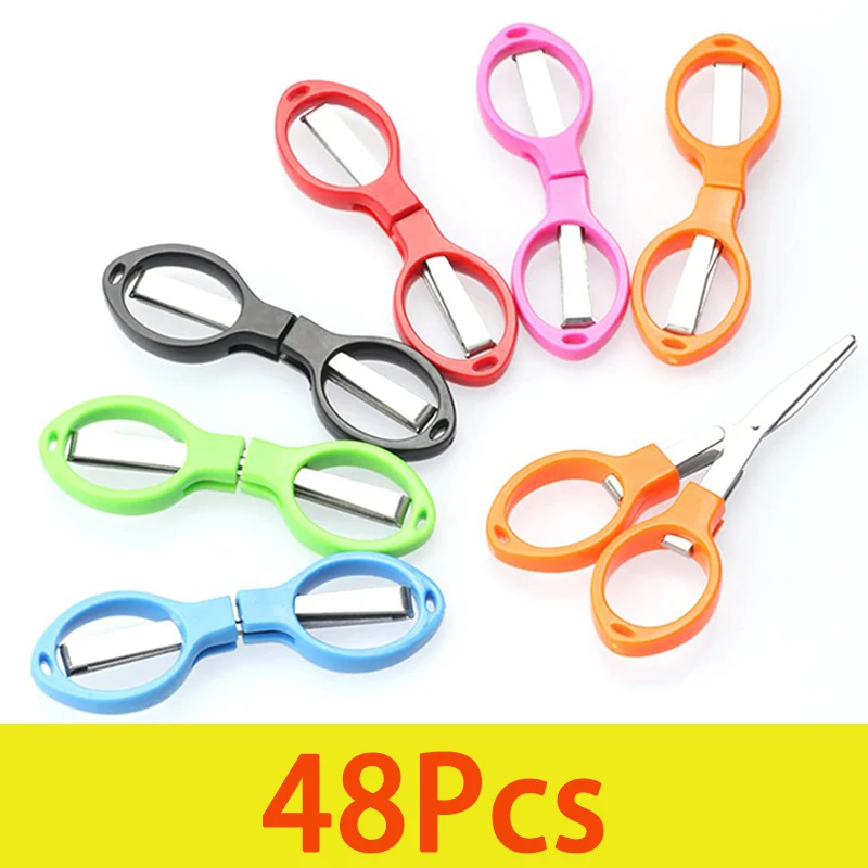 48pcs-folding-scissors-mini-travel-scissors-stainless-steel-portable-scissors-foldable-multi-purpose-eyeglass-shape-cutter
